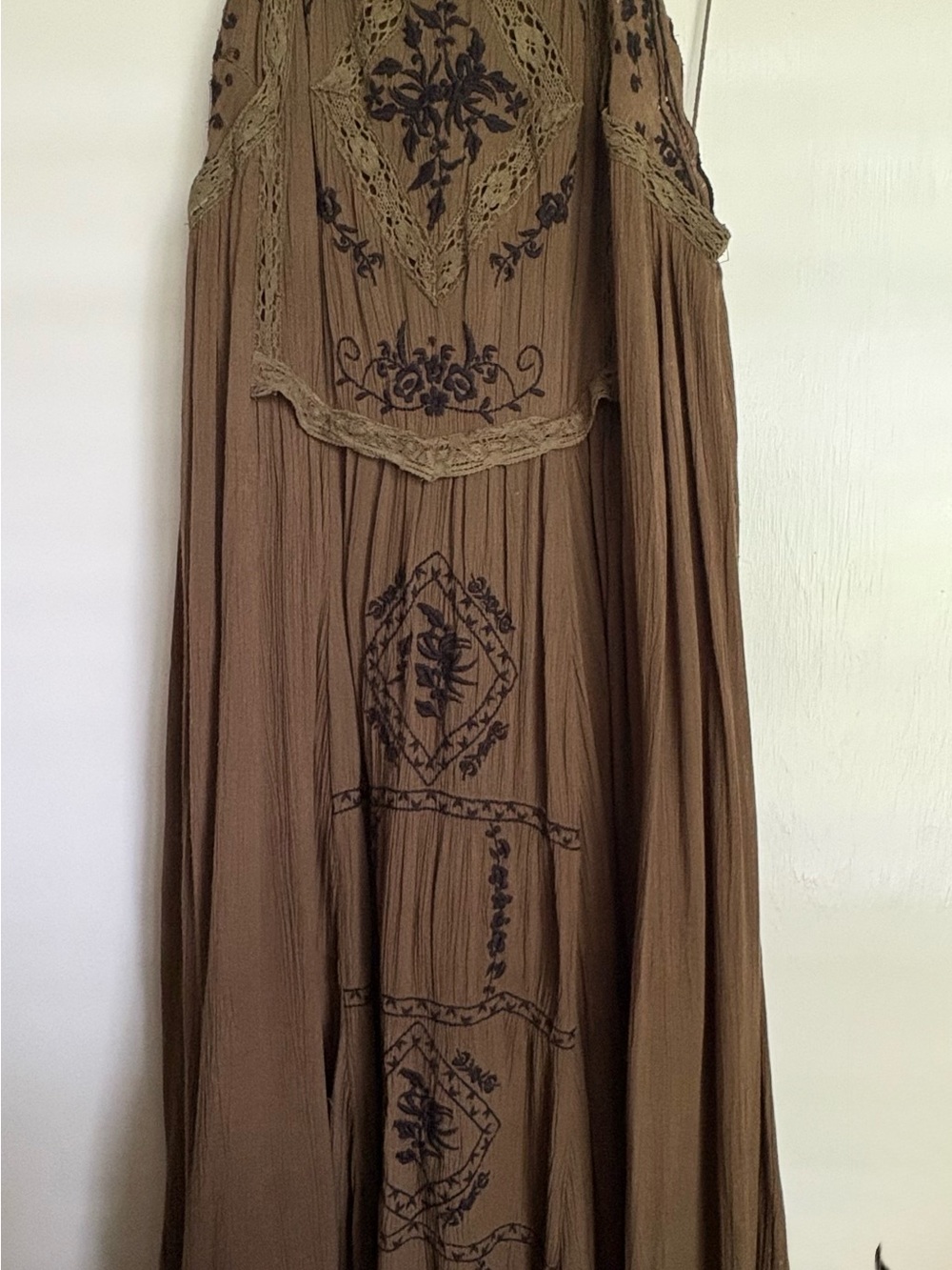 Free People Olive Brown Knit Top